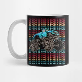 5 Years Old Monster Truck 5th Birthday Truck Party Mug